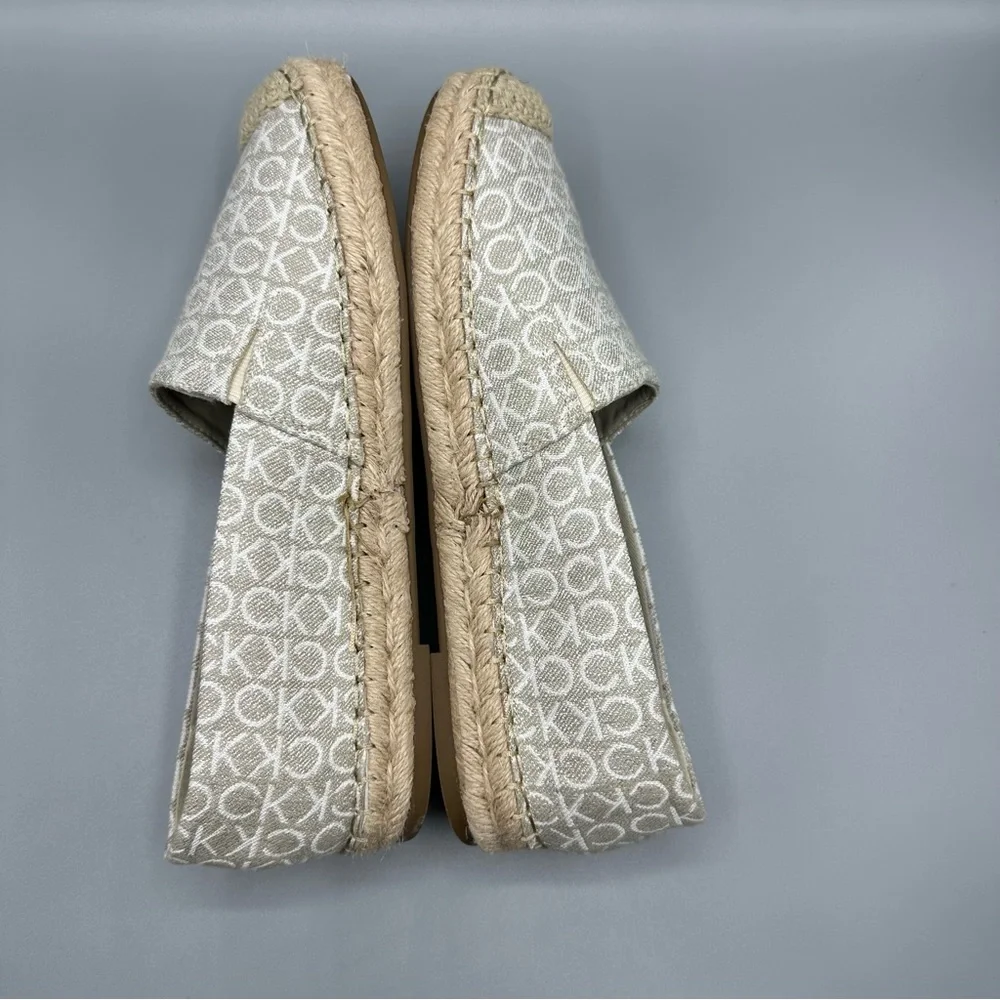 Calvin Klein Womens Flats Shoes Espadrille Monogram Signature Logo Size 10M